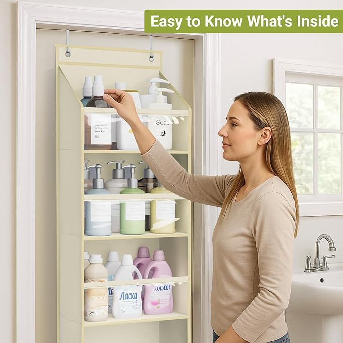 2 Pack Over the Door Organizer, Light Yellow