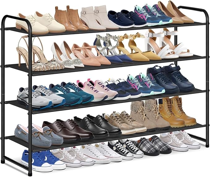 4 Tier Long Shoe Rack for Closet Floor