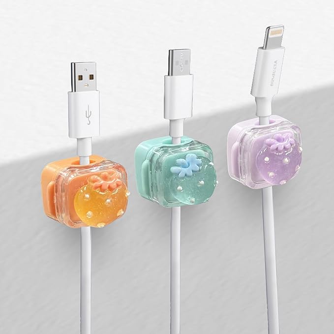 3Pack Magnetic Cable Clips for Nightstand, Strawberry