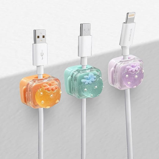 3Pack Magnetic Cable Clips for Nightstand, Strawberry