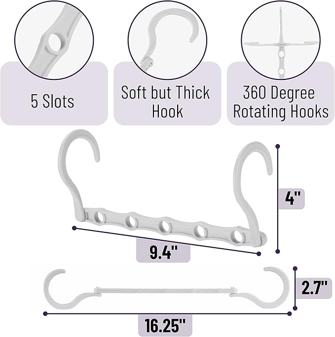 Mr. Pen- Space Saving Hangers, 8 pcs, 360° Rotating Hooks, Magic Cascading Hanger Organizer with 5 Enclosed Slots, Closet Organizers and Storage for Clothes, College Dorm Room Essentials