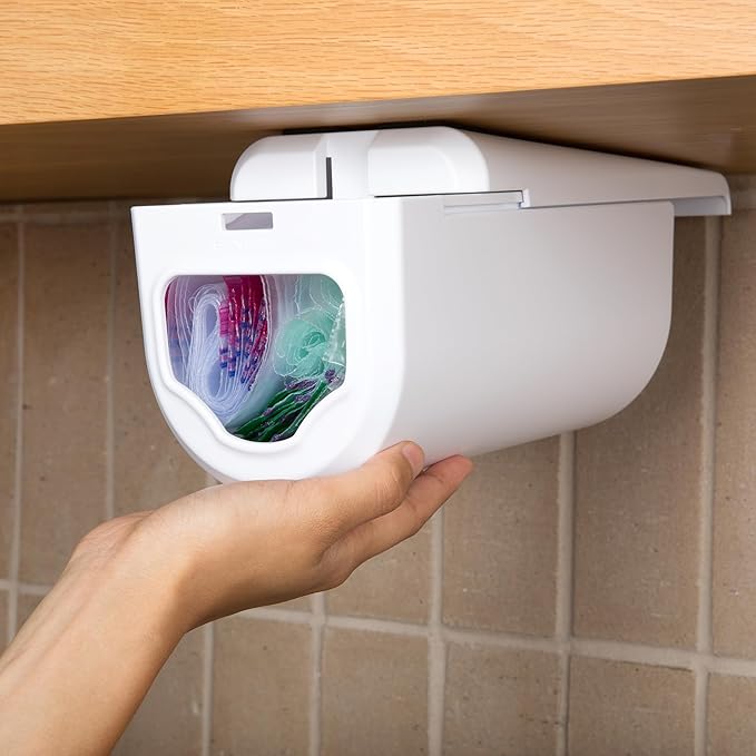 ELYPRO Dispenser for Bags size Quart, Sandwich, and Snack Bags | Under-Cabinet or Shelf Mount | Easy Front-Access Bag Dispensing | Kitchen Organization and Storage Solution