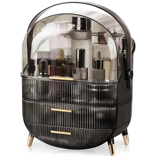 Makeup Organizer, Large Capacity Skincare Organizer for Vanity, Gray