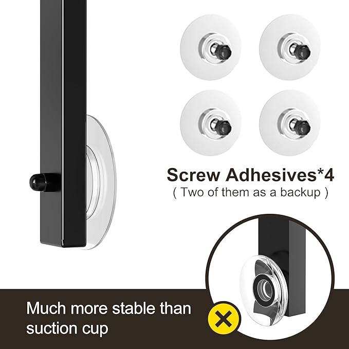 Adjustable Anti-slip Shower Caddy over Head, Black