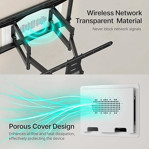 PEGZONE 9" in-Wall Media Box, Recessed Outlet Wall Box, Structured Media Enclosure for One Connect & Network Switches, Works with Fire TV Stick & Samsung -Friendly Cable Management Kit