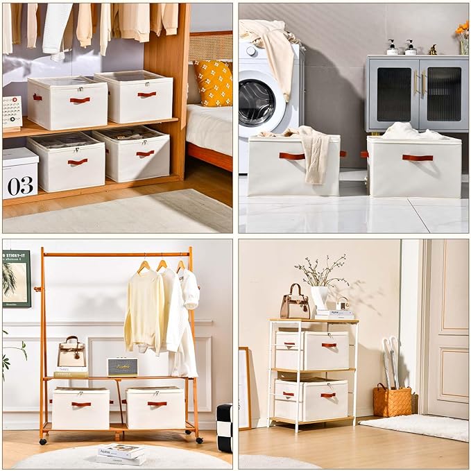 Shoe Organizer for Closet, 2 Pack Foldable Shoe Storage Containers