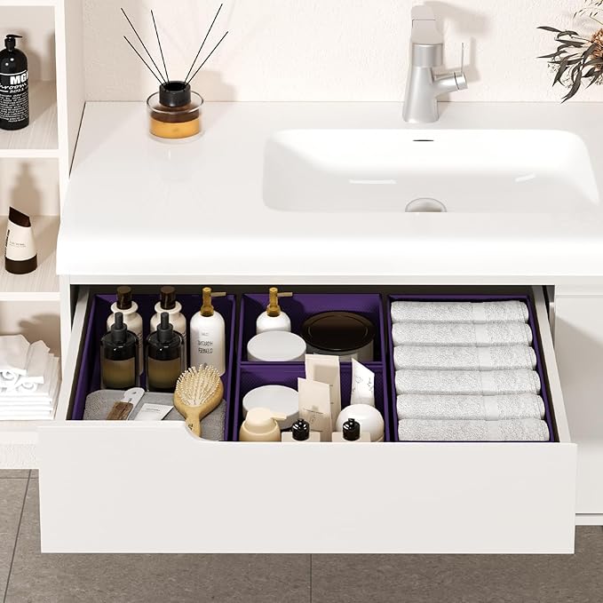 Drawer Organizer Clothes 15 Pack, Purple