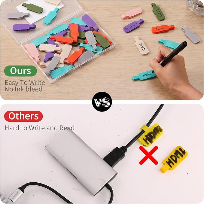 Cable Cord Labels Large Size, For Organizing Wires and Identification
