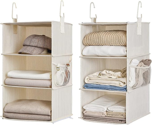 6-Shelf Closet Organizers, White & Ivory