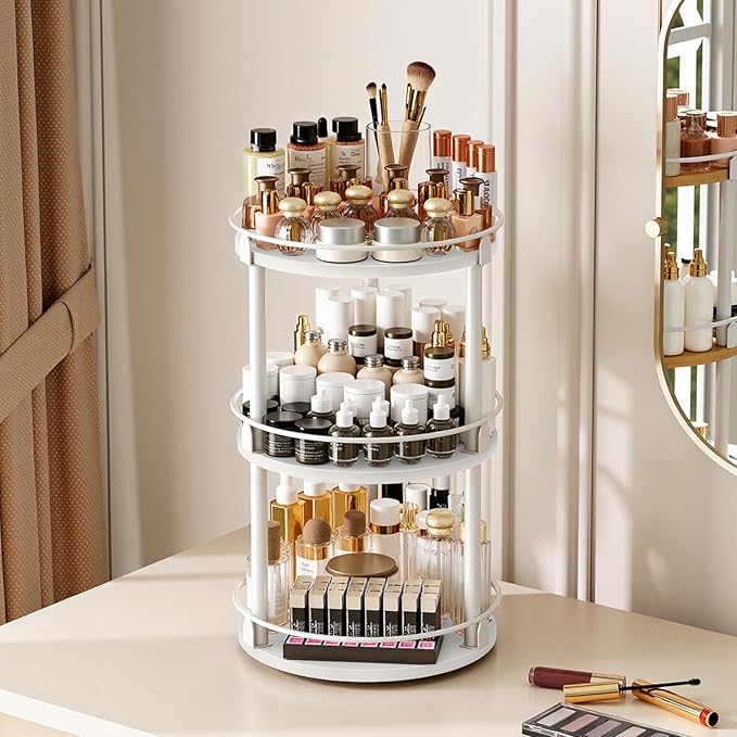 Lazy Susan Organizer, Rotating Spice Rack, 3 Tier Spice Turntable Organizer