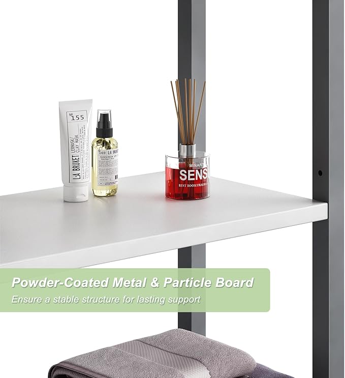 Over-The-Toilet Storage Rack, Gray- White