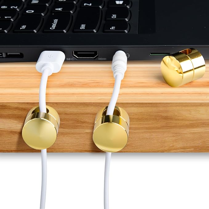 5 Sets Charger Holders for Cords, Gold Adjustable Cable Anchor Holders