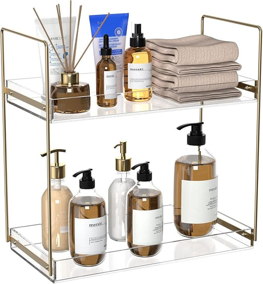 Bathroom Countertop Organizer, Gold