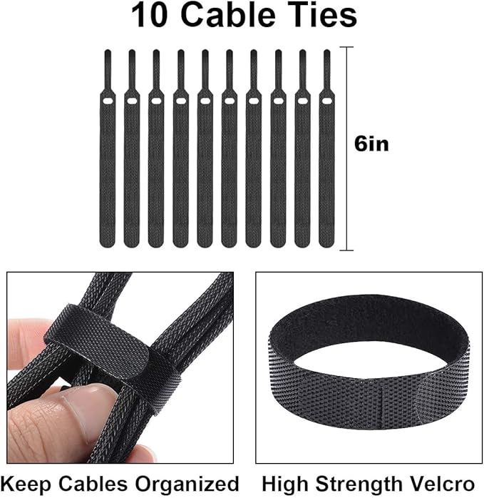 Cable Management Box - 3 Pack Cord Organizer Box for Desk - Large Medium Small Cable Box to Hide Power Strip & Wires - Pet-Safe Cord Hider for TV Computer Under Desk - Black