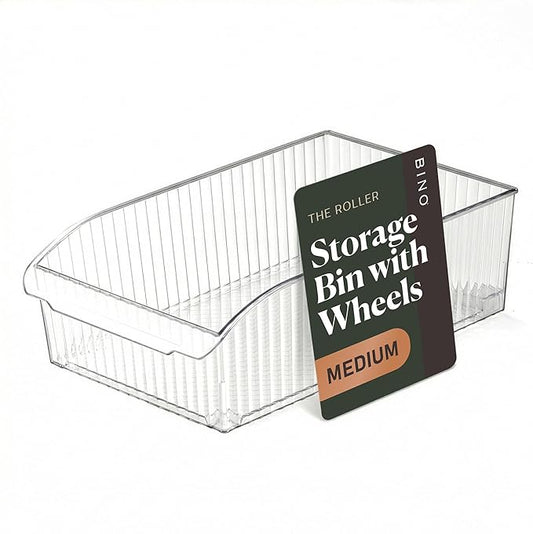 Plastic Storage Bins with Wheels, Medium, THE ROLLER COLLECTION