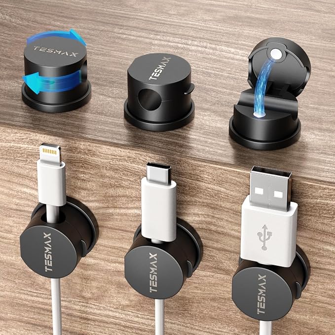 Magnetic Cord Holder 360°Rotation Cord Organizer