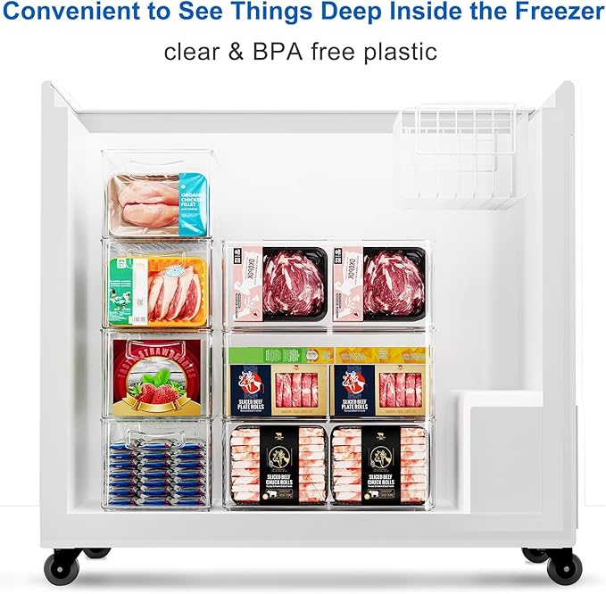 2 Pack Deep Freezer Organizer Bins