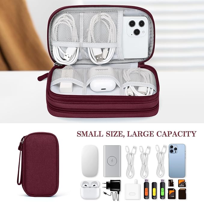 Electronic Organizer, Earphone Wine Red