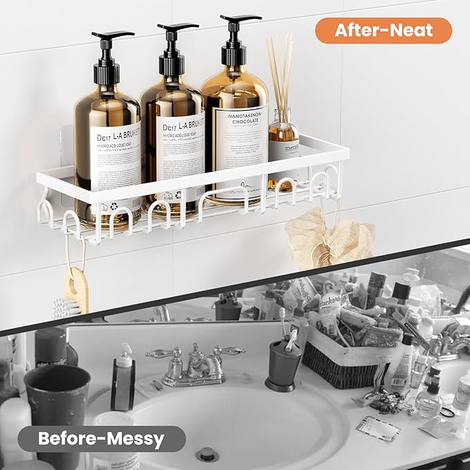 Shower Caddy, 3 Pack Shower Shelves for Inside Bathroom, White