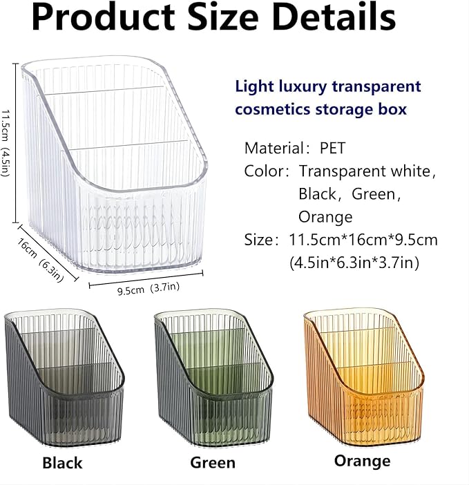 DASITON Large Capacity Makeup Brush Holder,3 Slot Makeup Brush Cup,Vintage striped Make Up Brush Holder,for Vanity Decor,Bathroom Countertops,Desk Storage Container,Cosmetic Display cases(Green-S)