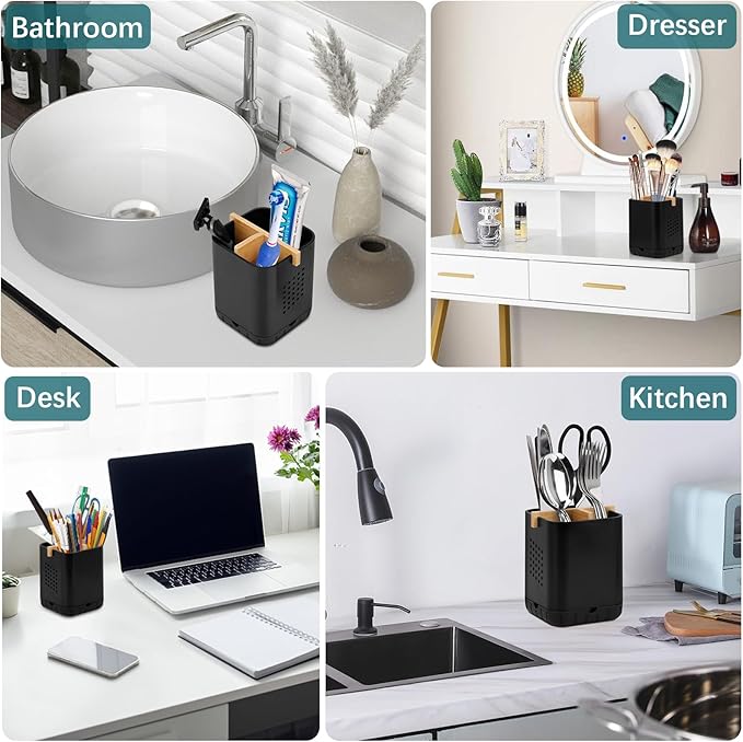 Black Toothbrush Holders for Bathroom