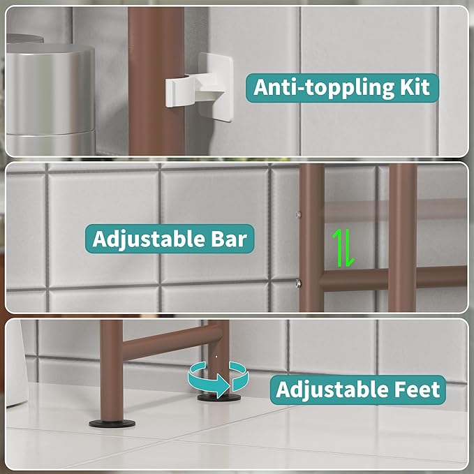 3-Tier Over The Toilet Storage Organizer, Bronze
