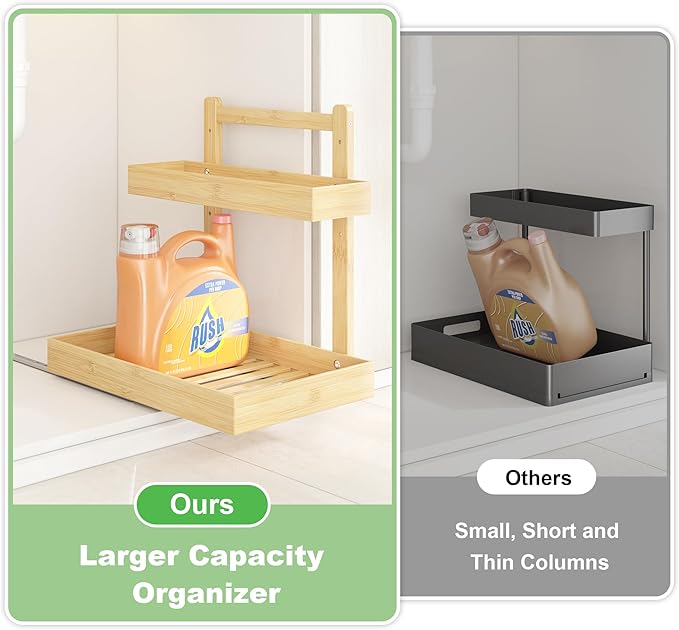 Under Sink Organizer, Nature, 2 Packs