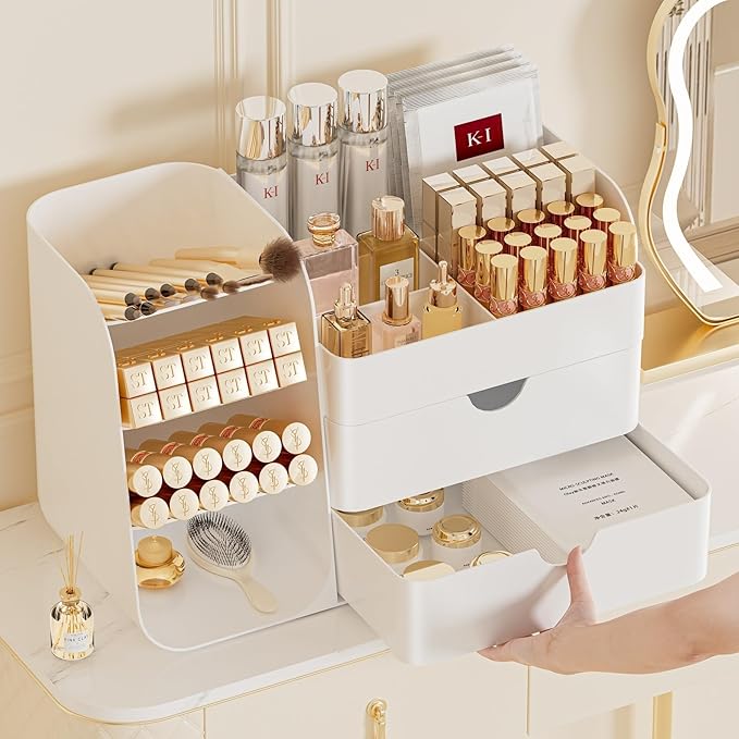 Makeup Organizer with Drawers, All Green