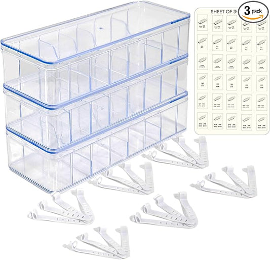 Set of 3 Cable Organizer Box W/Labels, Charger Box