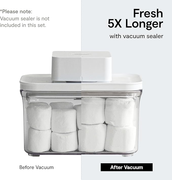 VAKUEN Premium Airtight Food Storage Containers, 3.28qt 1 Piece, Smart One-Click Seal Lid, No Hinges, Patented Double Silicone Lining, 100% Leak Proof, BPA-FREE, Dishwasher, Microwave Safe