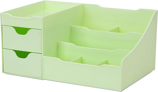 Uncluttered Designs Makeup Organizer With Drawers, Green