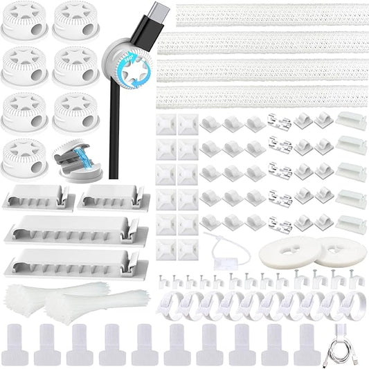 328Pcs Cable Management Kit, 8 Magnetic Cable Clips, 69Adhesive Cable Holder
