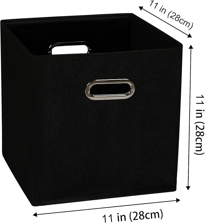 Fabric storage bins Cubes, Fabric Cube Organizer with Handle, Black