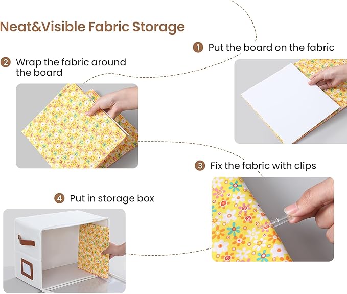 Fabric Storage Box with 8.5 x 11 Inch Fabric Organizer Boards