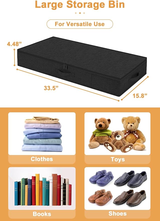 4.5 Inches Tall Under Bed Storage Containers