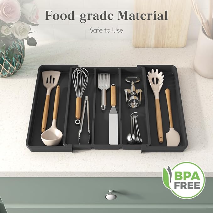 Utensil Organizer, Adjustable Kitchen Drawer Organizer