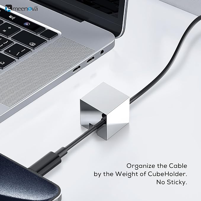 Meenova Cord Organizer 304 Stainless Steel Cable Holder, Metal Paper Weight, Cable Management Aesthetic Cute Desk Accessories, Heavy Paperweights, Charging Wire Nightstand Organizer