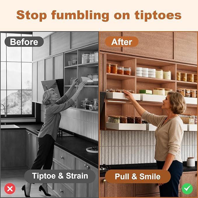 2Pc Pull out Cabinet Organizer, Width (11"-18") and Depth(10"-13")