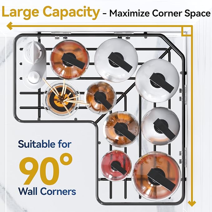YASONIC Corner Shower Caddy 2 Pack, No Drill Adhesive Shower Storage Shelves, Rustproof Stainless Steel Wall Mounted Bathroom Organizer Shelf with 2 Removable Hooks for Dorm & Renters, Black