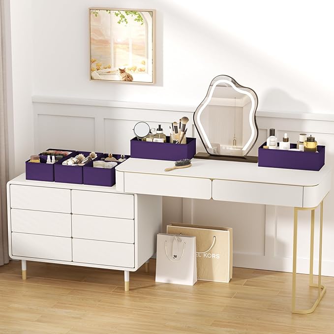 Drawer Organizer Clothes, 12 Pack Dresser Organizer, Purple
