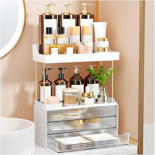 3 Drawers Bathroom Counter Organizer, 5 Tier Makeup Organizer