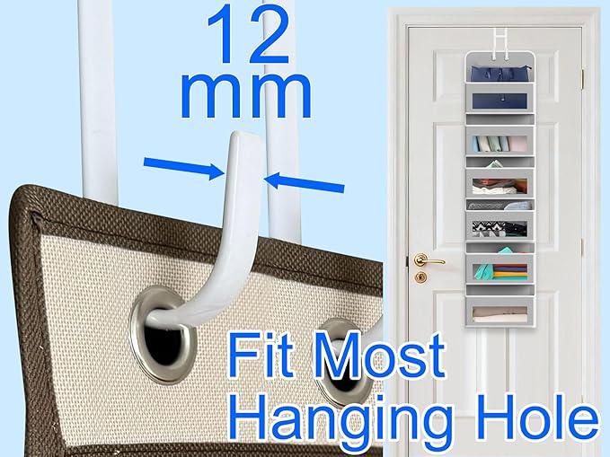 Over the Door Twin Metal Hooks with Plastic Coating 1 Year Returnless Refund 5.5" Fit 0.5" to 1 3/8" Door 2 Sets Heavy Duty Towel Robe Rack Wreath Bathroom Shower Hanger Shoe Organizer Ironing Board