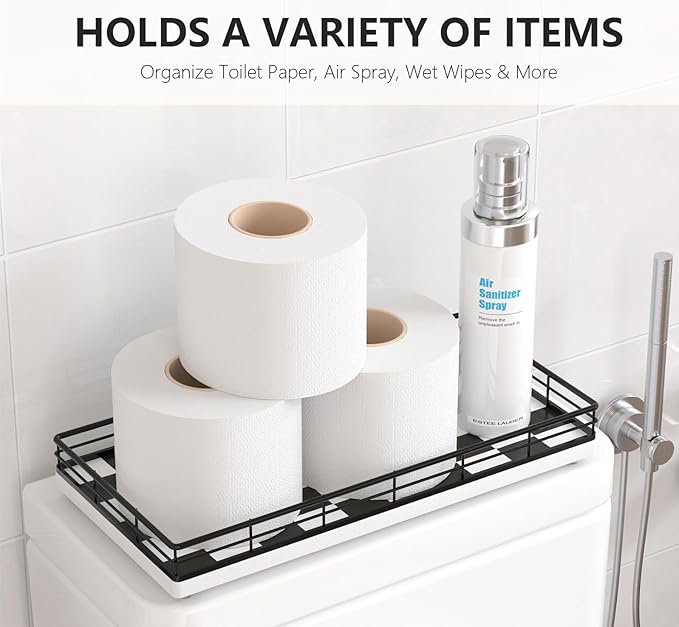 Toilet Paper Basket Organizer, Black & White