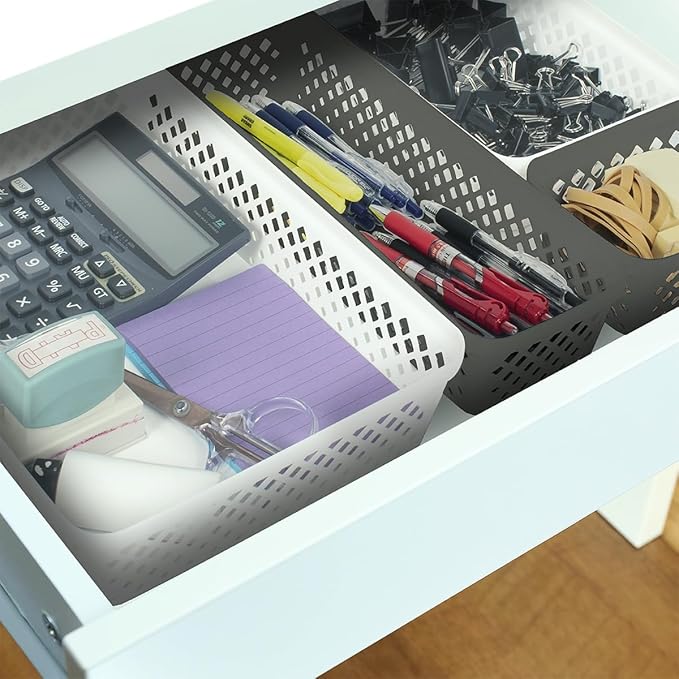 Glad Plastic Storage Basket Set, 6.25" L x 4.6" W x 2.7" H