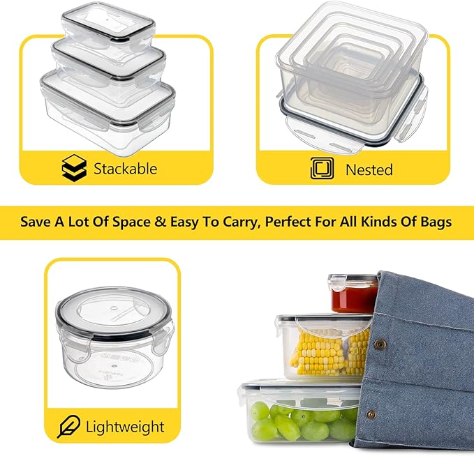52 PCS Food Storage Containers Set with Airtight Lids (26 Lids &26 Containers)