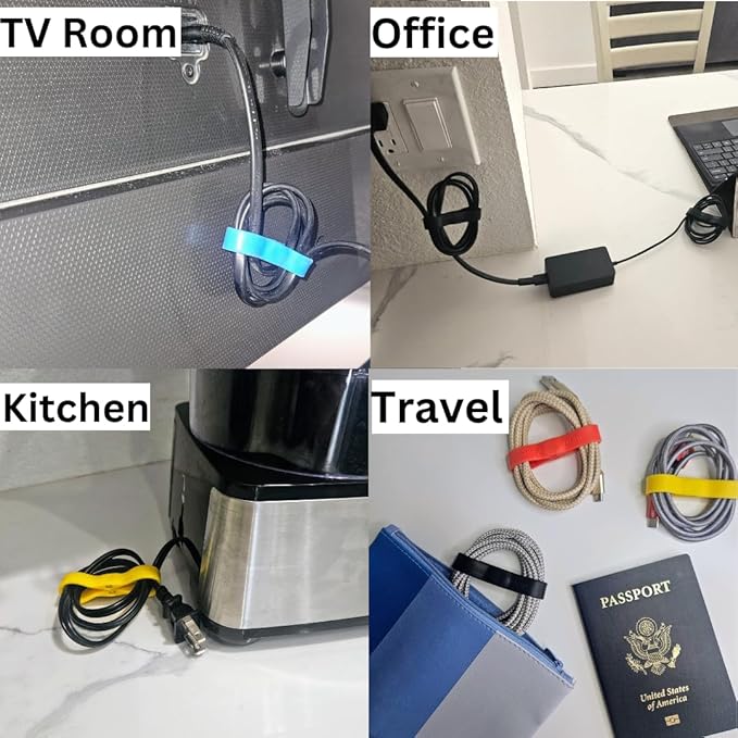 GoCJ Snap Wrap | Pro Silicone Magnetic Cable Organizer | 6-Pack | Easy One-Hand Operation | Tidy Cable & Wire Storage