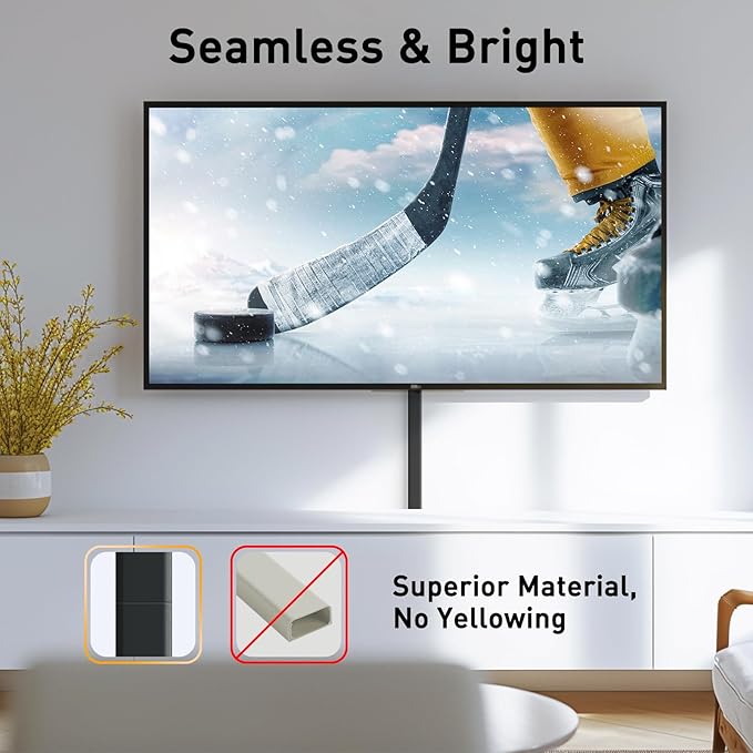 Delamu Cord Hider, 142in Cable Hider, Cord Covers for 2-3 Wires on Wall, Wire Covers for Cords, Wire Hiders for TV on Wall, Easier Setup Cable Cover Cable Management, W0.94 H0.47in, Black