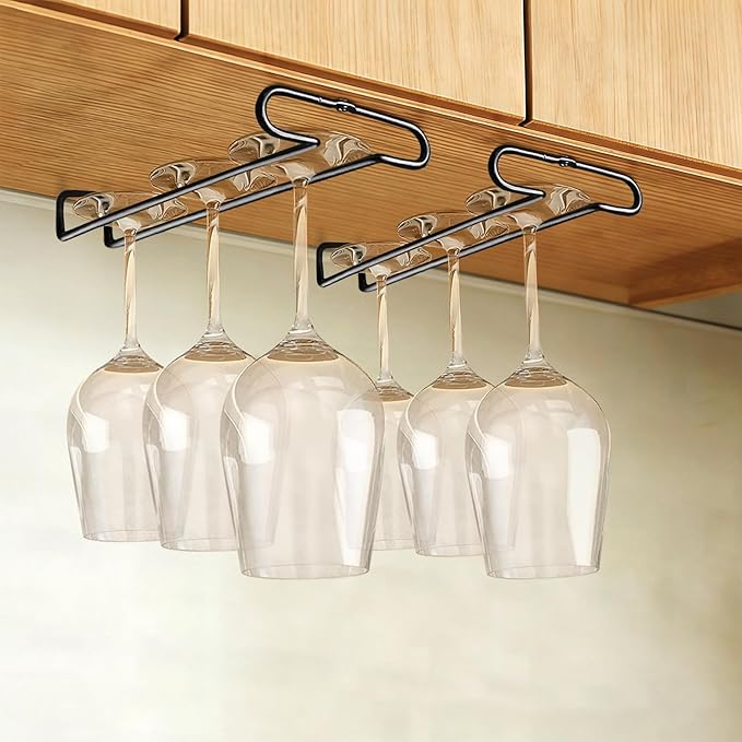 10 Inch Under Cabinet Wine Glass Rack Stemware Holder Glass Storage Hanger