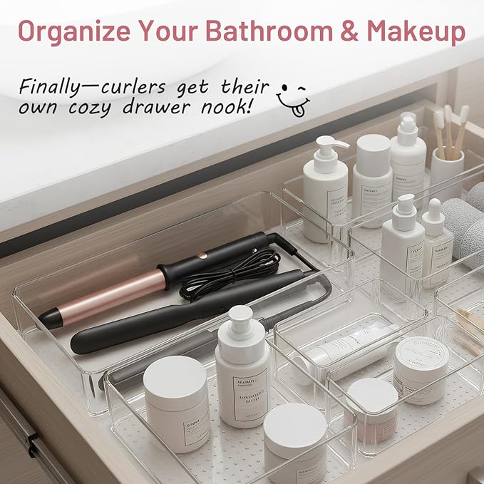 10 Pack Large Drawer Organizer Bins