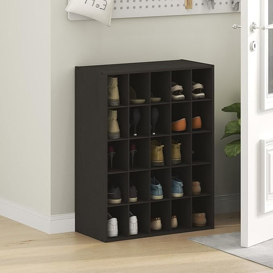 Furinno FANO Shoe Rack, 25-Cube Shoe Organizer, Stackable Shoe Storage